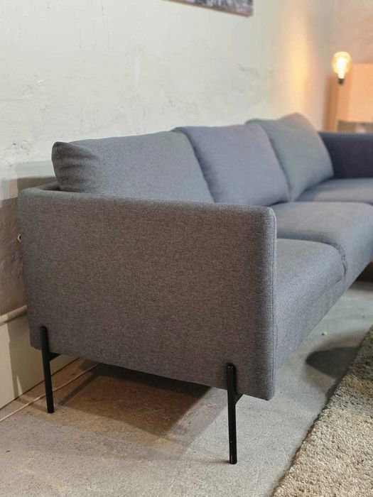 Minimalistyczny narożnik ciemnoszary 230x140 | TRANSPORT GRATIS