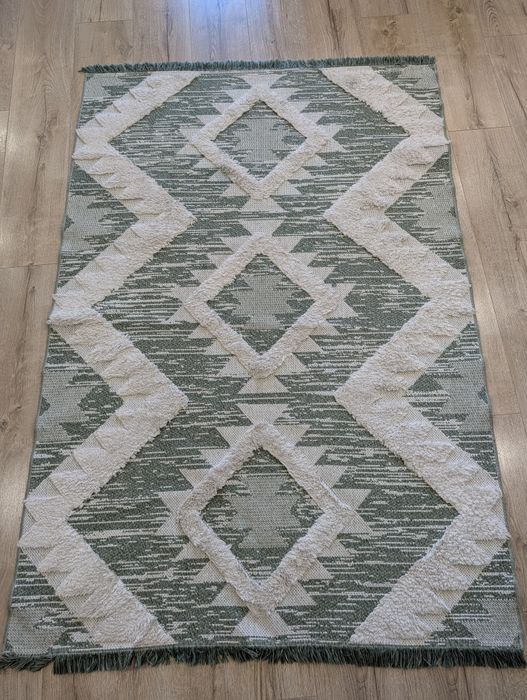 Dywan boho 100% bawełna Dywany Łuszczów MOROC 117x170 zielony / krem