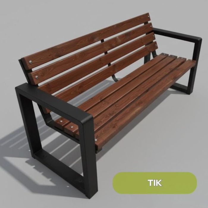 Ławka z oparciem Grande świerk skandynawski nowoczesna ogrodowa