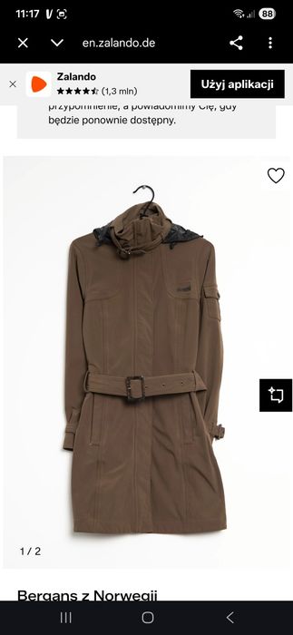 Kurtka plaszcz softshell trench m 38 bergans of norway  trencz