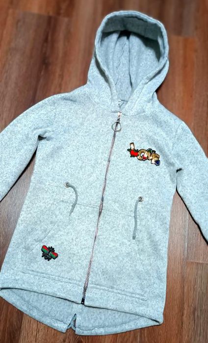 Стильная теплая удлинённая кофта ,пайта,туника на змейке с капюшоном и