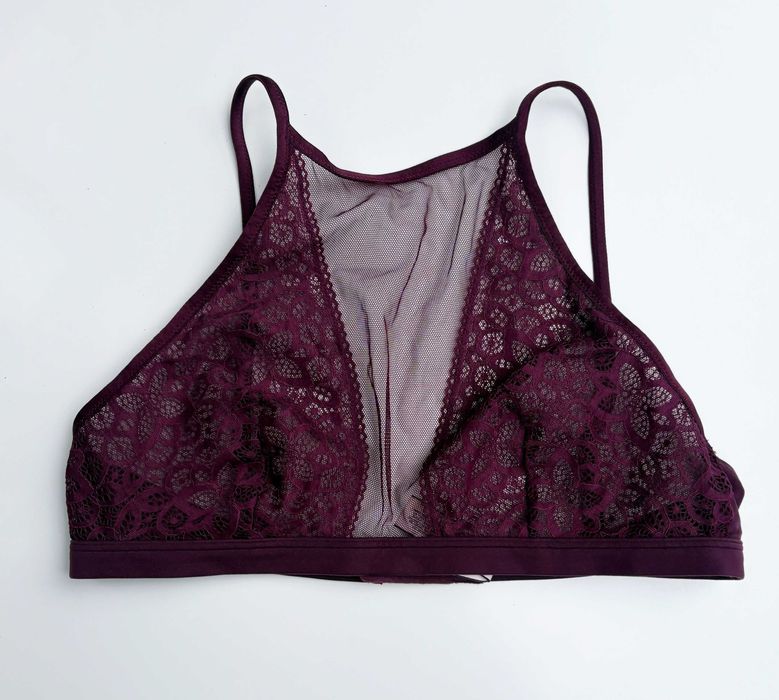 Biustonosz Fioletowy Victoria's Secret M 38 Stanik Koronkowy Barletka