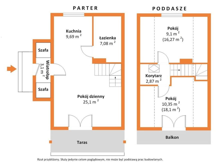 Dom, parter+poddasze, 63,32 m2, Kalino, gm. Rzgów