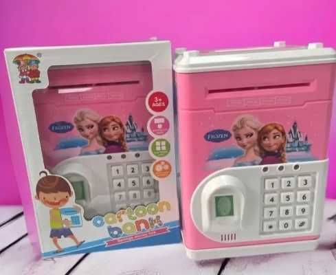 Дитяча скарбничка сейф Ельза та Анна з відбитком, ручка, кодовий замок