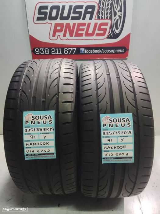 2 pneus semi novos 235-35r19 hankook - oferta dos portes