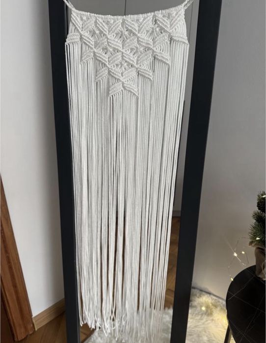 Білий пояс макраме припинда ручна робота припинда біла запаска біла