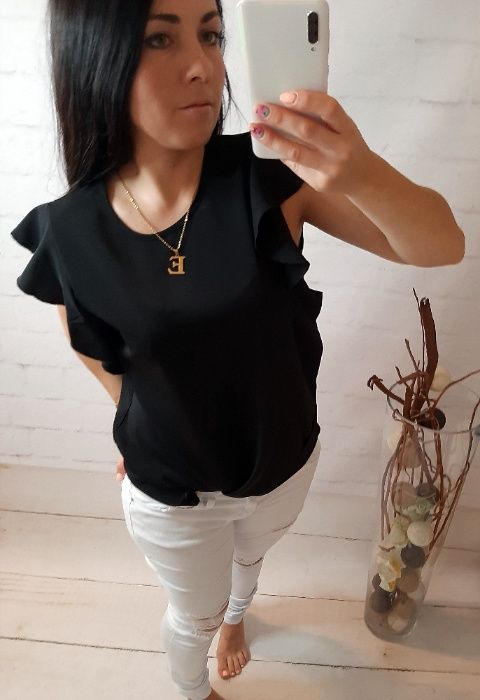 Bluzka falbanki rozm. 36 38 czarna