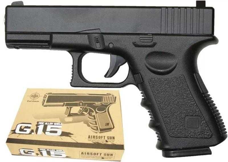 Пистолет Глок Glock 18 Galaxy G15 на пульках Металл детский игрушечный