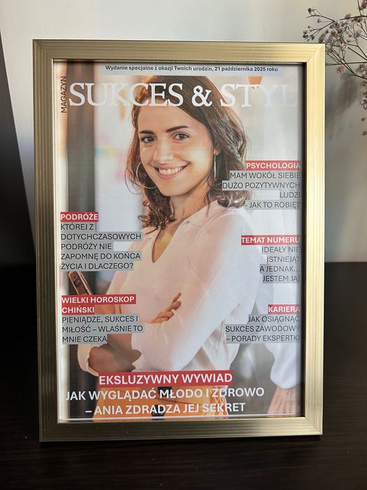 Okładka gazety na prezent urodzinowy dla kobiety