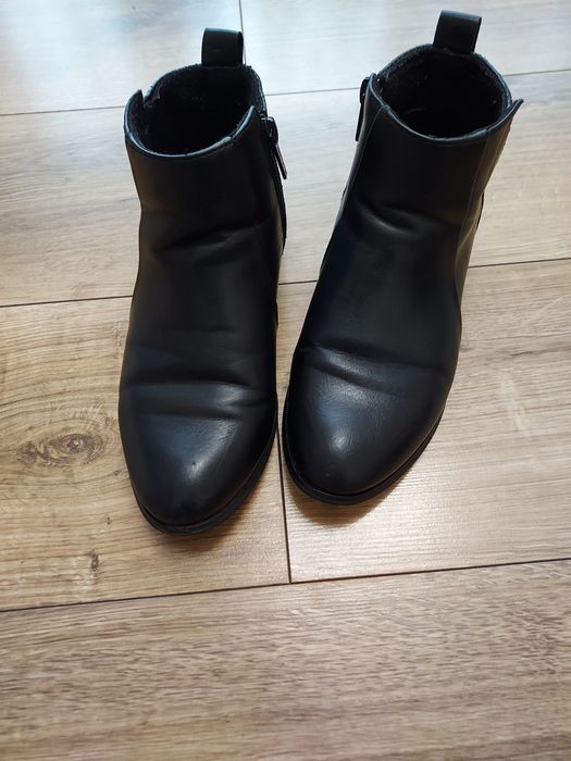 Botki, buty przejściowe, czarne buty zimowe