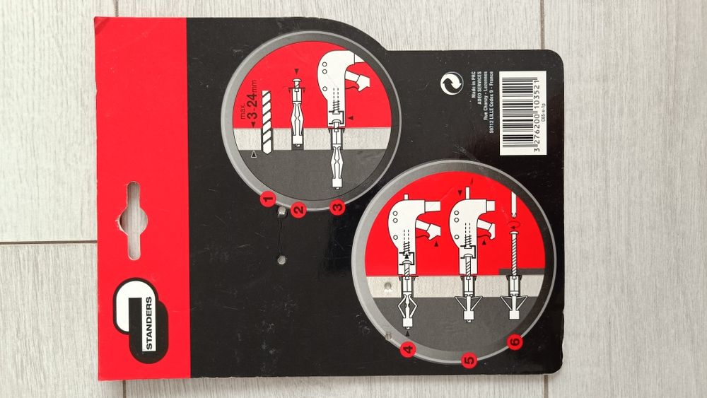 Kleszcze do metalowych kołków. Płyta gipsowa.