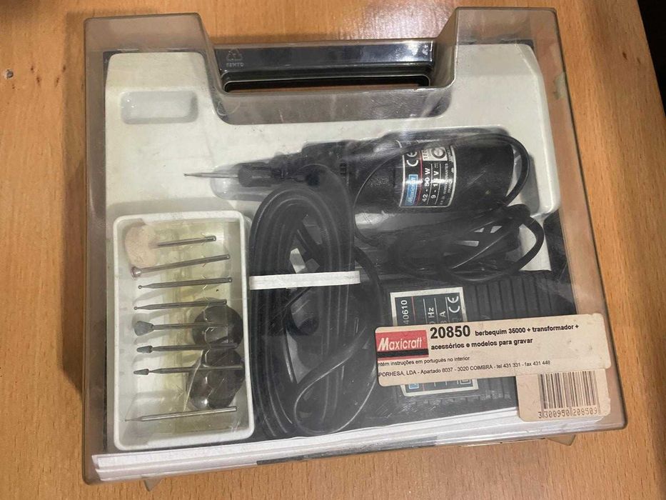 Berbequim Maxicraft 35.000 RPM com Transformador, Acessórios - precisão, gravação e modelação
