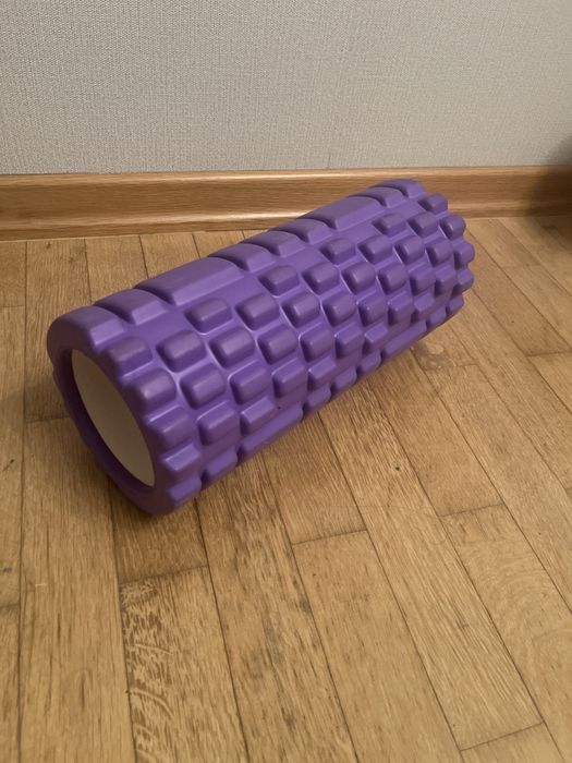 Ролик для занять йогою Foam Roller EVA масажний Фіолетовий