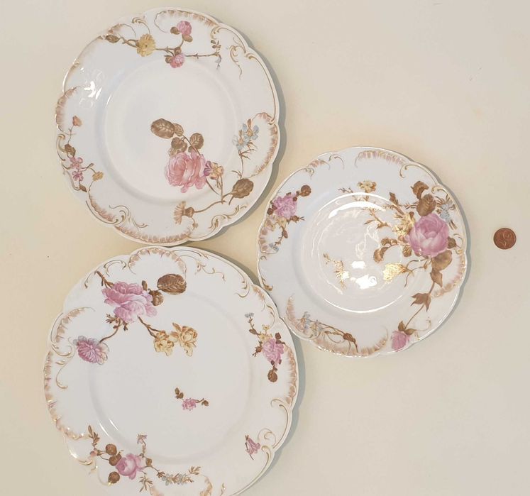 Serviço Jantar Porcelana Loiça Limoges França Aviland 42 Peças Em Mão