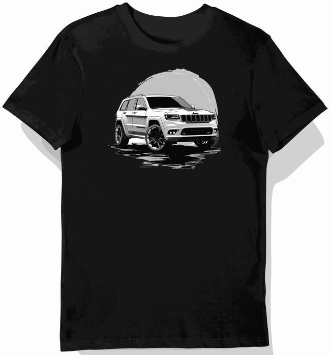 Koszulka męska czarna z Motywem SUV Grand Cherokee L