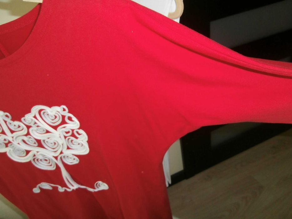 Bluzka z naszytym motywem , 3/4 rękaw nietoperz