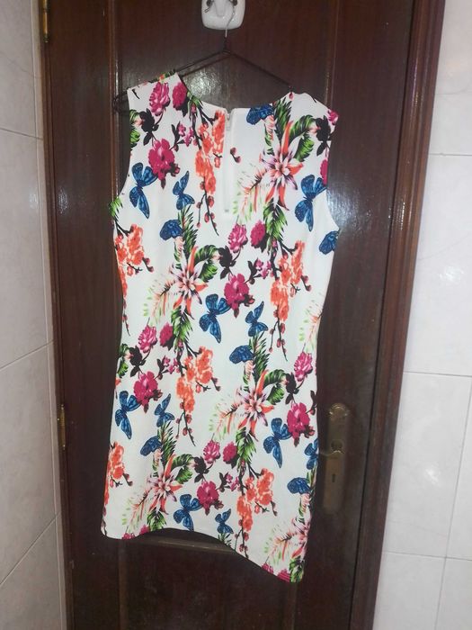 Vestido florido de verão tamanho único