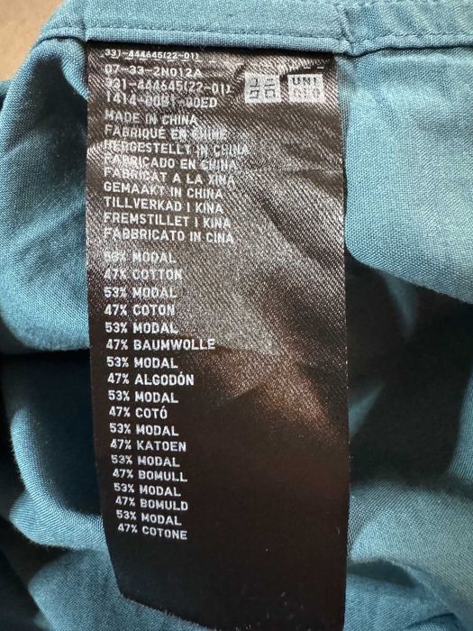Koszula męska, kubanka, 53% modal, Uniqlo r. M/L-super stan