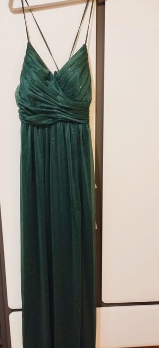 Zielona brakatowa sukienka