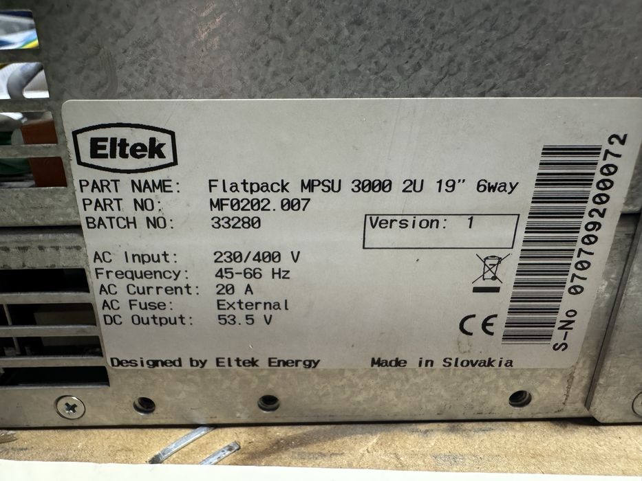 Швидкий заряд АКБ!!Система живлення Eltek FlatPack 3,6КВт 48V/70А