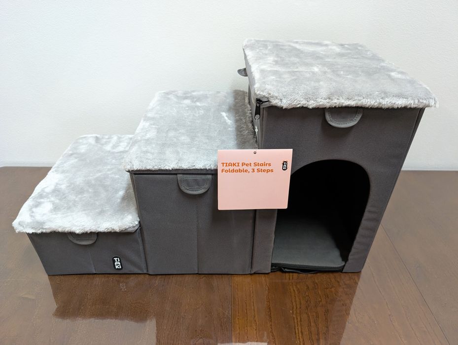 TIAKI Składane Schody dla Zwierząt do 10kg 3 Stopnie 76x39x41cm - NOWE