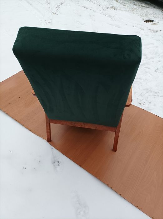 Fotel z Prl zieleń butelkowa
