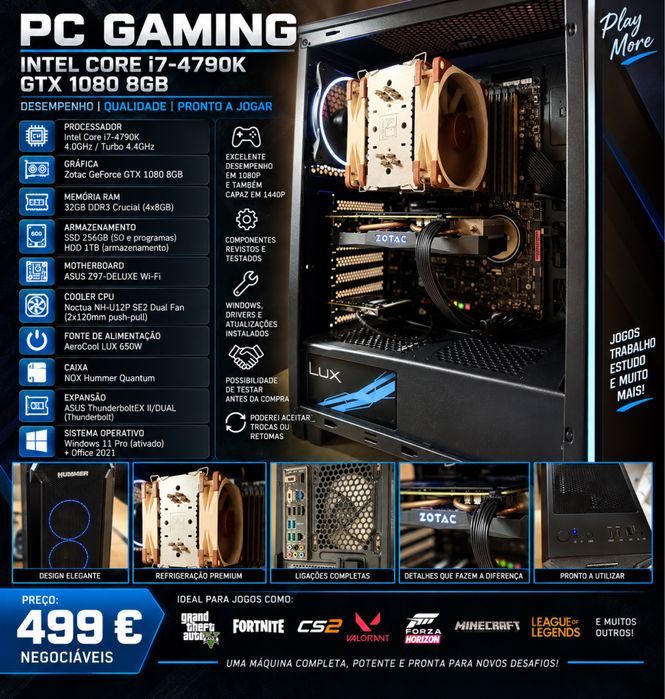 PC Gaming Intel Core i7-4790K / GTX 1080 8GB