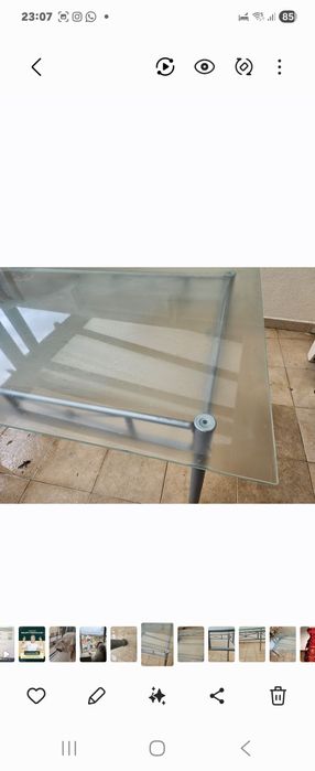 Mesa Refeição em vidro fosco