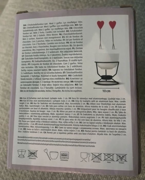 Fondue de chocolate com 2 garfos coração