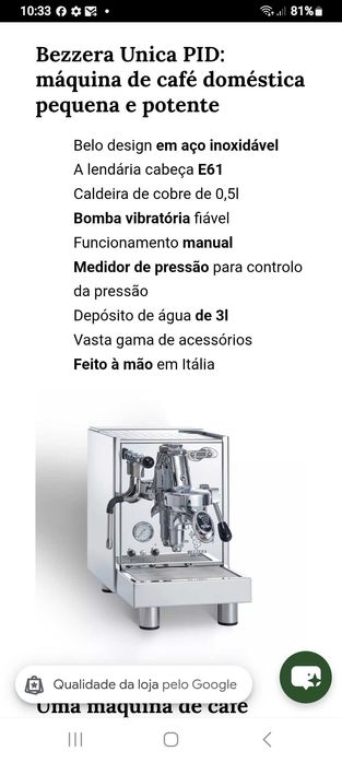 Maquina de café  de marca BEZZERA