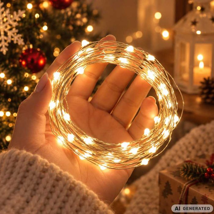 Kurtyna LED 3x3m 300 Diod Ciepła Biel USB Pilot Timer