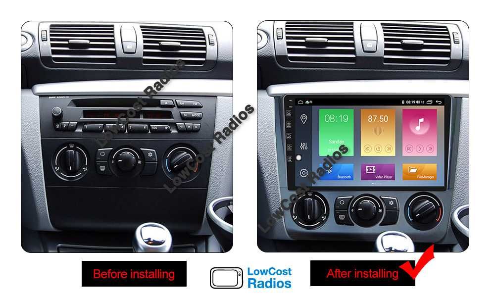 (NOVO) Rádio GPS BMW Série 1 ANDROID - E81/E82/E87/E88 (2004 a 2011) | CARPLAY • ANDROID AUTO