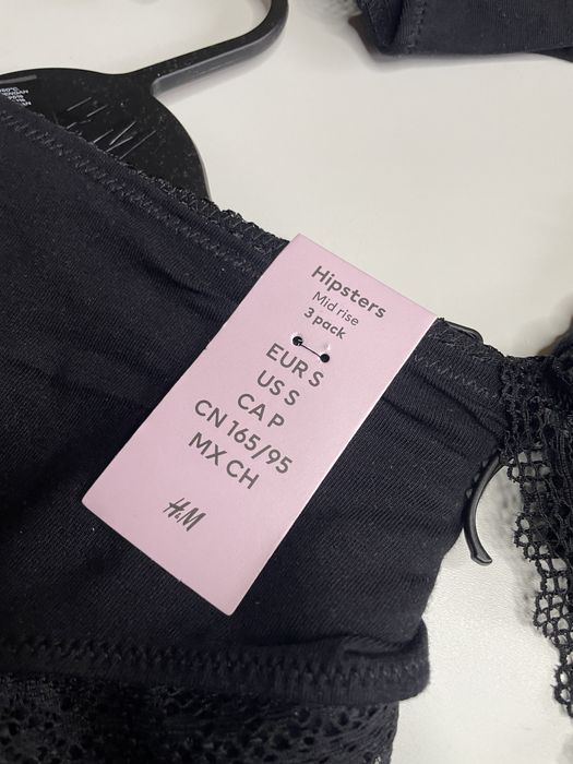 Набір чорних бавовняних трусиків 3 шт h&m оригінал з бірками