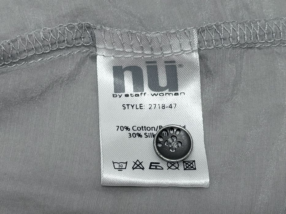 Koszula szara z haftem na rękawach 70% bawełna 30% jedwab silk Nu