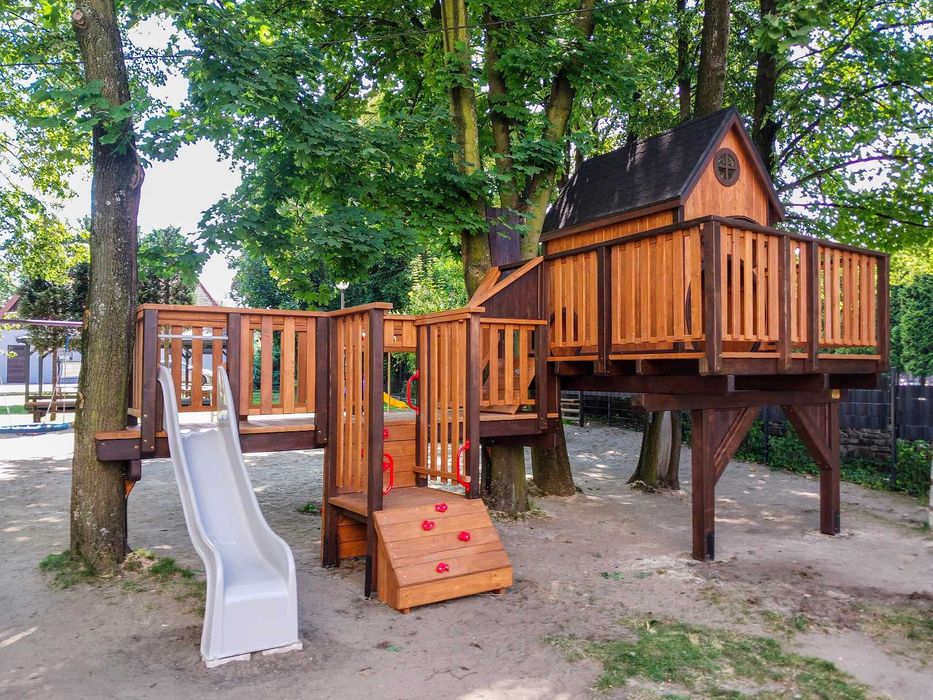 Drewniany Domek na drzewie DND16! dla dzieci! plac zabaw