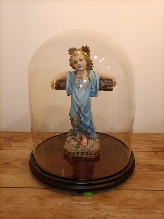 Estatueta Menino Jesus em madeira