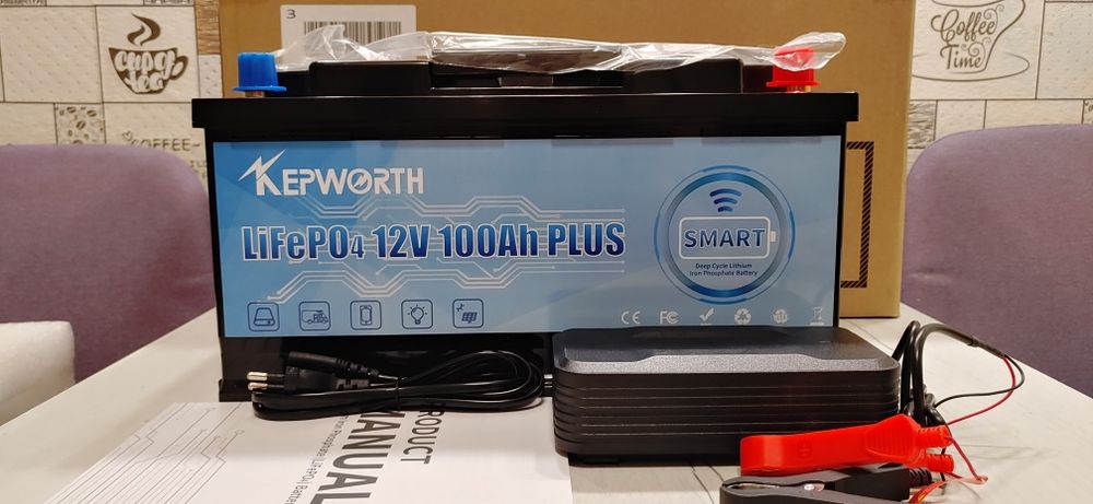 Акумулятор Kepworth LiFePo4 12V/100AH (1280Wh), Smart BMS, Bluetooth APP + фірмовий зарядний пристрій на 7А в комплекті. Нові. У наявності.