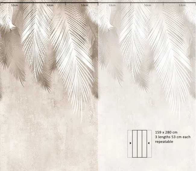 tapeta panoramiczna palm leaves 159 x 280 cm