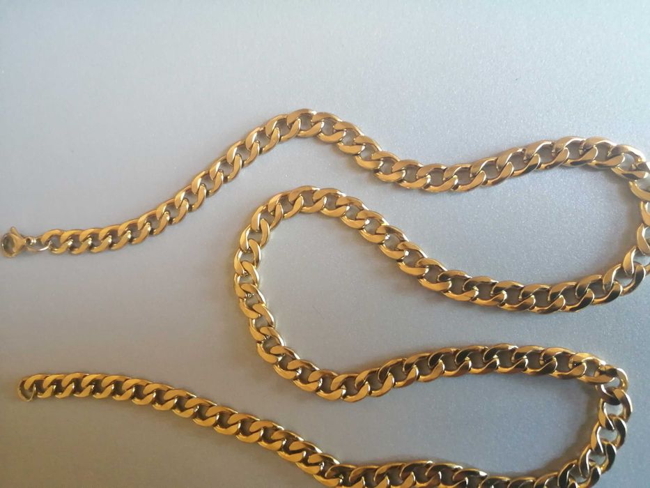 [PORTES GRATIS] Cordao em Ouro Laminado de 18K  8mm [NOVO]