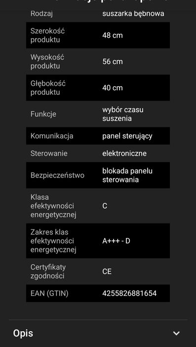 Suszarka bębnowa Homcom