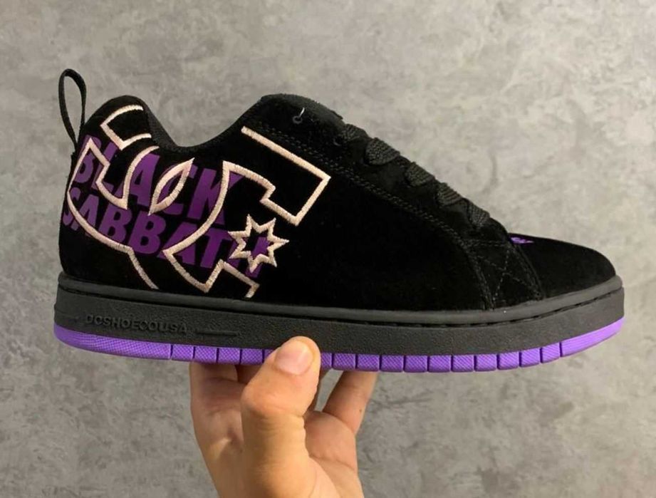 Кожаные кроссовки DC Shoes Court Graffik чорні кросівки дс корт графік