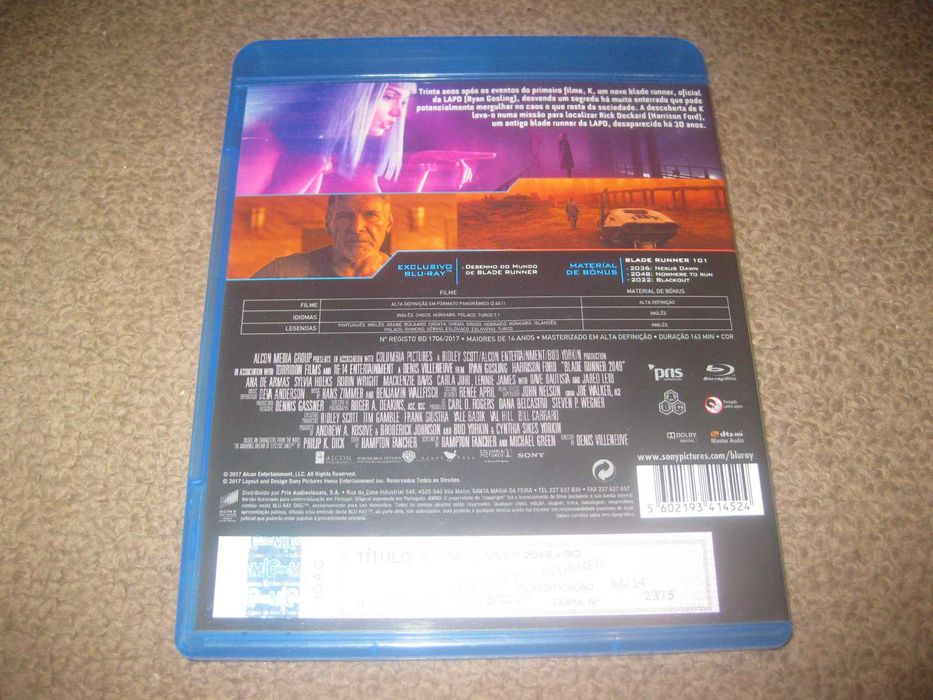 Blu-Ray "Blade Runner 2049" com Ryan Gosling