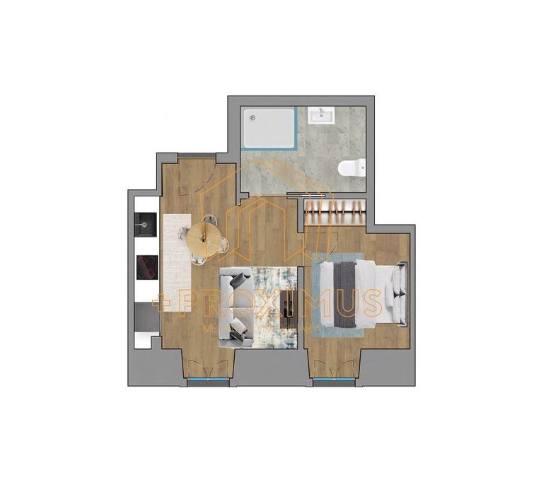 Apartamento T1K no centro da cidade