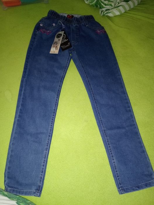 Jeansy Yilihao Kids niebieskie nowe z metką, rozm. 140, 10 lat