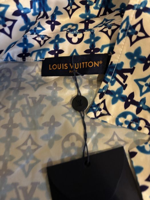 Koszula Louis Vuitton JEDWAB 100% krótki rękaw monogram shirt silk pure