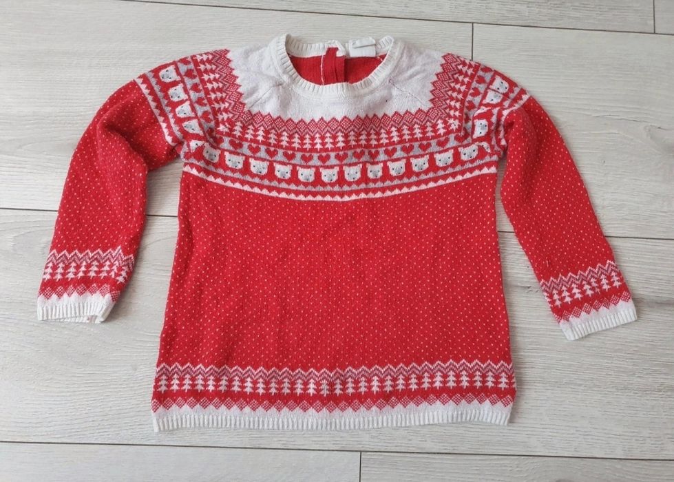 Świąteczny sweterek H&M  r 80