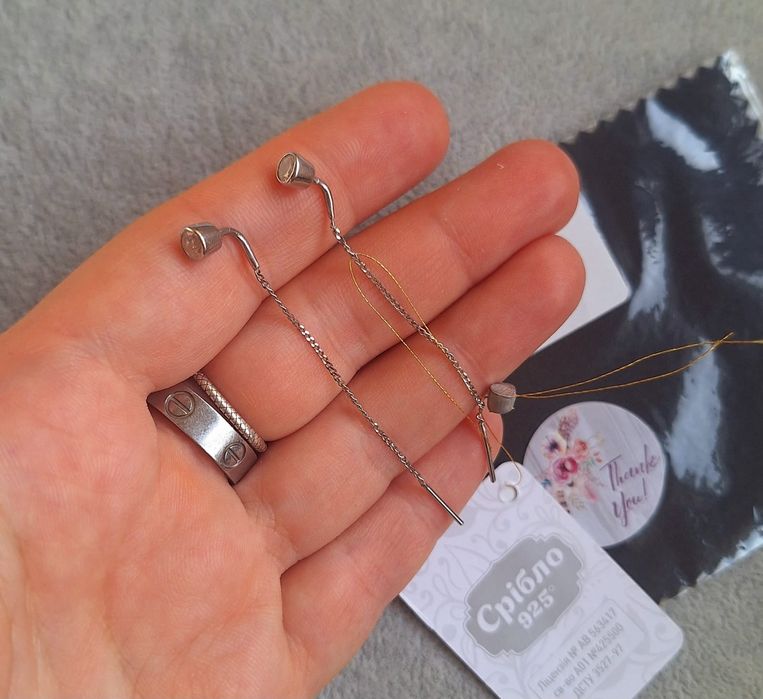 Сережки срібло, протяжки