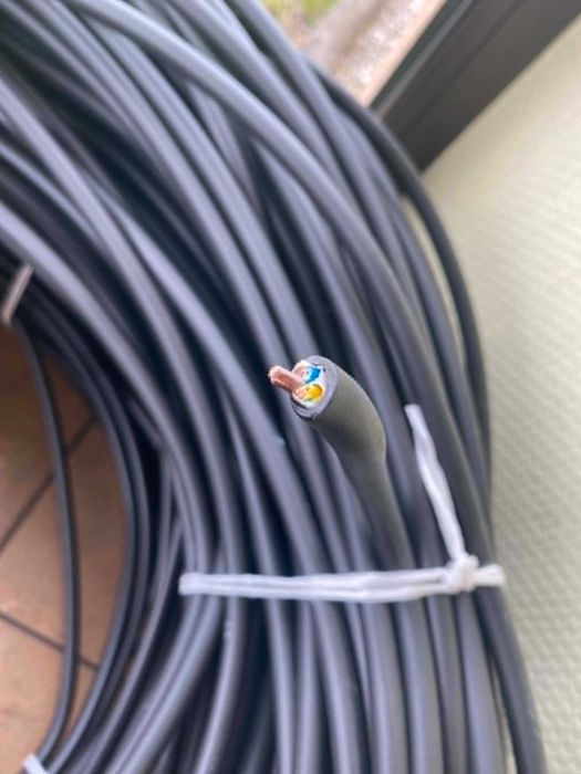 Kabel, przewód YKYżo 3*2,5 1kv odc. 85 mb nowy, czarny, drut, do ziemi, prod. Elpar
