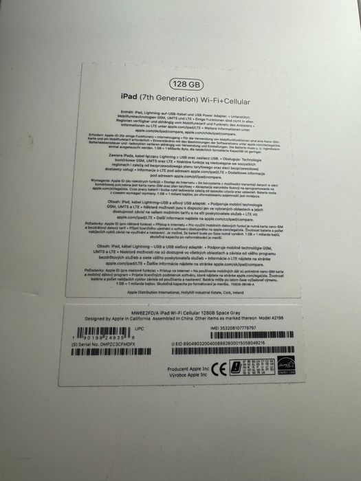 IPad 7th Generacji Wi-Fi + Cellular 128GB
