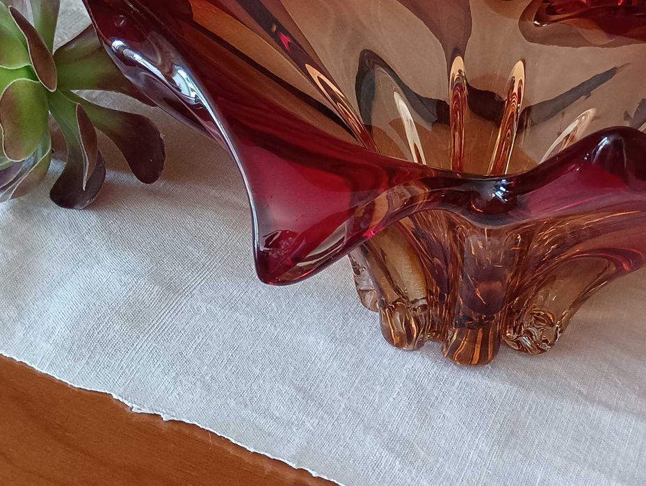 Centro mesa cristal murano. Agora com Desconto